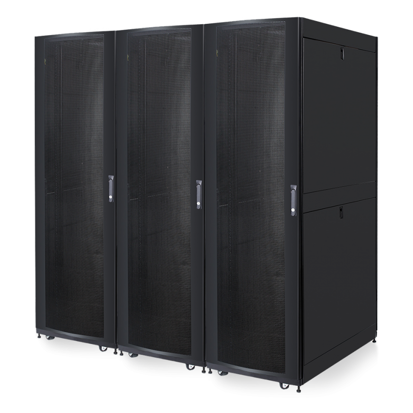 3 bay black server cabinet