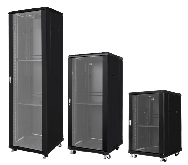 3 locking audio visual server racks